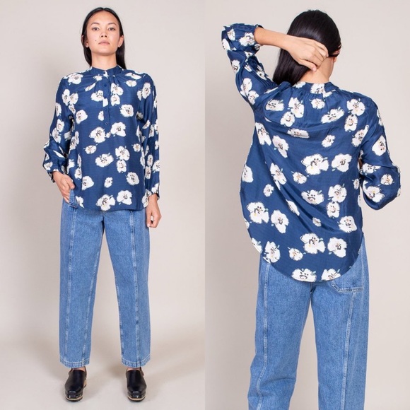 Apiece Apart Tops - NWT Apiece Apart Floral Bravo Pintuck Blouse